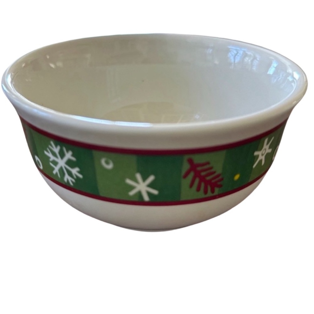 Longaberger Pottery Holiday "Snowflakes" Small Ceramic Bowl